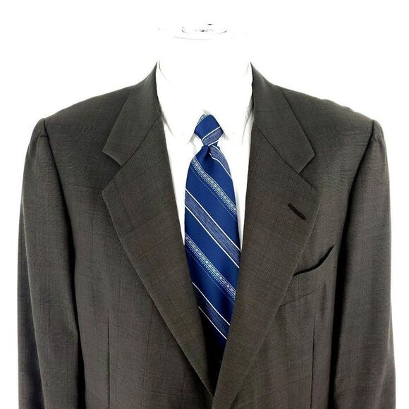 Hickey Freeman Wool‎ Boardroom 2 Button Blazer 40R Green Glen Plaid Tagged 43R - Picture 1 of 11